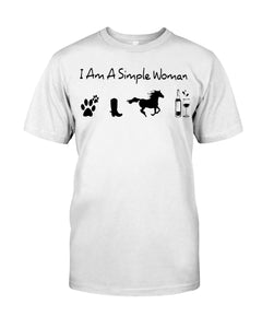 A Simple Women With Horse Dog And Wind Guys Tee