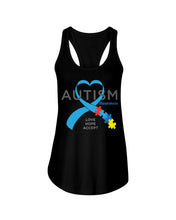 Load image into Gallery viewer, Autism Love Hope Accept Custom Design - World Autism Awareness Day Gift Ladies Flowy Tank
