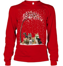 Load image into Gallery viewer, Cats Winter Tree Snowy Gifts Idea Unisex Long Sleeve
