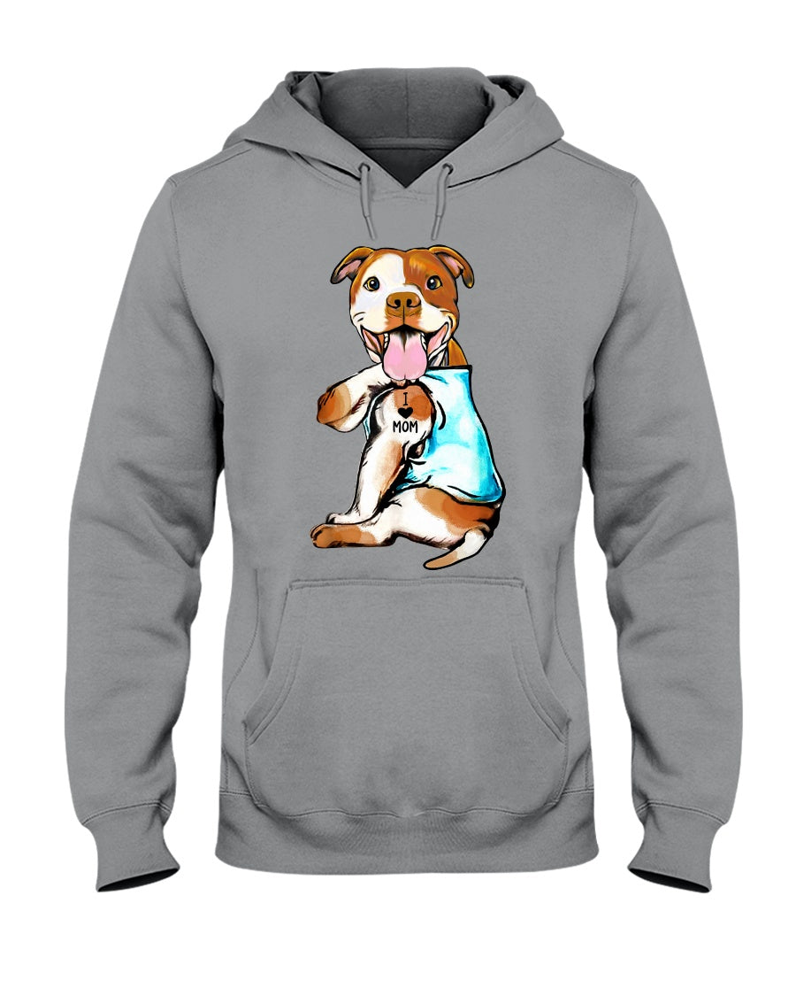 Bull I Love Mom Custom Design Gifts For Dog Lovers Hoodie