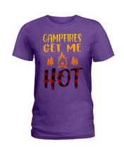 Load image into Gallery viewer, Campfires Get Me Hot Gifts For Camping Lovers Ladies Tee
