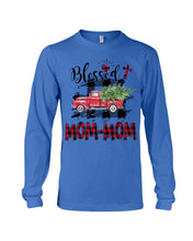 Load image into Gallery viewer, Blessed Mom-Mom Red Plaid Driving Car Custom Design Gifts Unisex Long Sleeve
