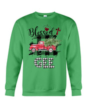 Load image into Gallery viewer, Blessed Gee Black And White Plaid Driving Car Custom Design Gifts Sweatshirt
