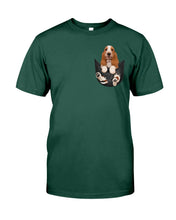 Load image into Gallery viewer, Basset Hound In Middle Pocket For Dog Lovers Guys Tee
