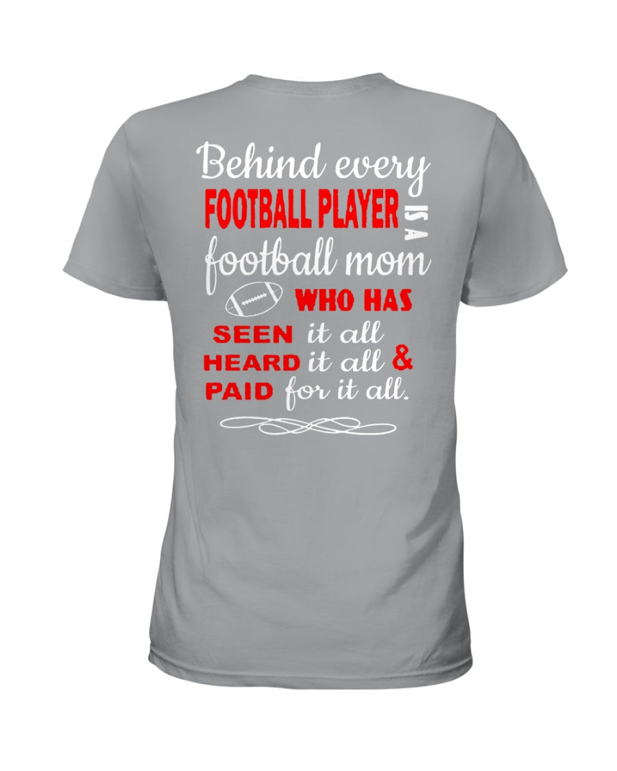 Behind Every   Football Player  Is A Great Football Mom Trending For Family Ladies Tee