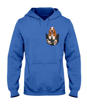 Load image into Gallery viewer, Basset Hound In Middle Pocket For Dog Lovers Hoodie
