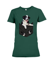 Load image into Gallery viewer, Border Collie In Pocket Personalized Name Gifts For Dog Lovers Ladies Tee
