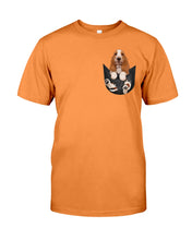 Load image into Gallery viewer, Basset Hound In Middle Pocket For Dog Lovers Guys Tee
