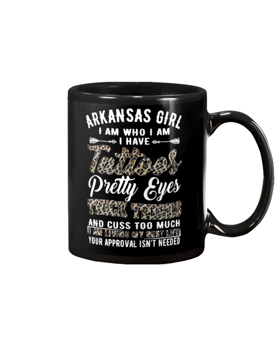 Arkansas Girl Have Tattoos Pretty Eyes Gifts For Arkansas Girls Mug