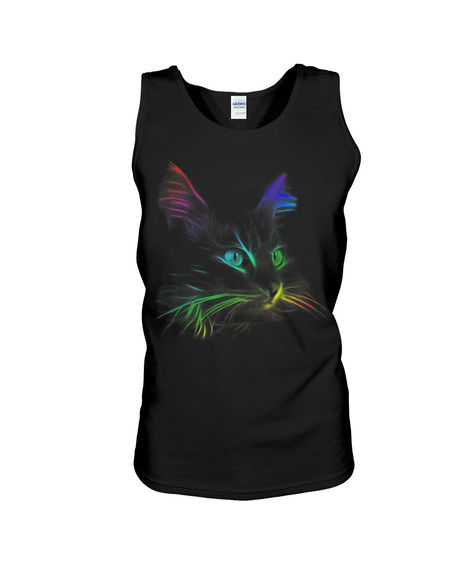 Colorful Cat Heart Custom Design Gift For Cat Lovers Unisex Tank Top