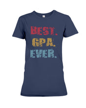Load image into Gallery viewer, Best Gpa Ever Colorful Abstract Words Personalized Name Gifts Ladies Tee

