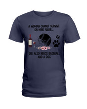 Load image into Gallery viewer, A Woman Cannot Survive On Wine Alone Gifts Ladies Tee
