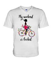 Load image into Gallery viewer, A Beautiful Girl -My Weekend Is Booked Custom Design Guys V-Neck
