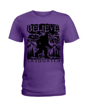 Load image into Gallery viewer, Bigfoot Believe Sasquatch Custom Design For Friends Ladies Tee
