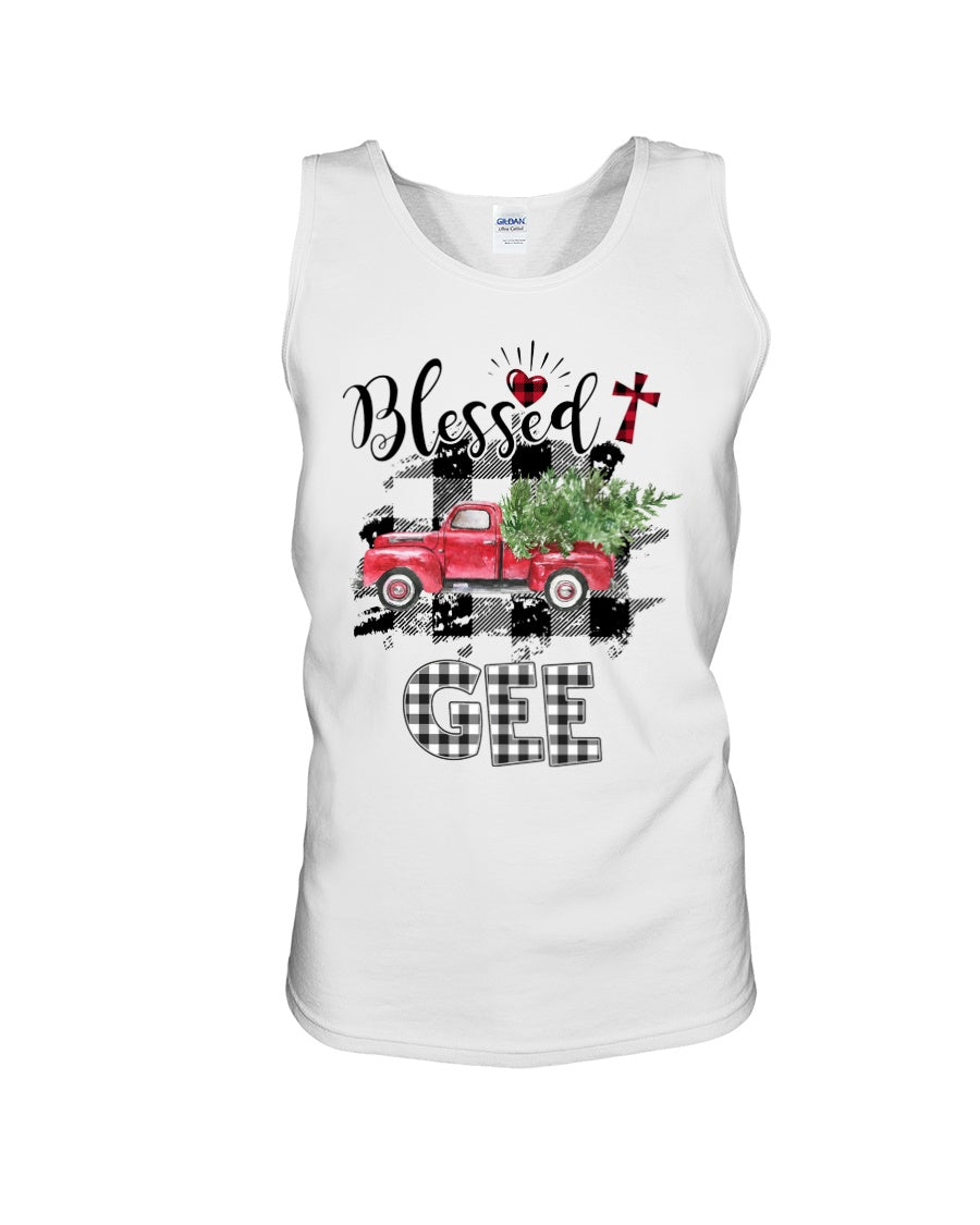 Blessed Gee Black And White Plaid Driving Car Custom Design Gifts Unisex Tank Top