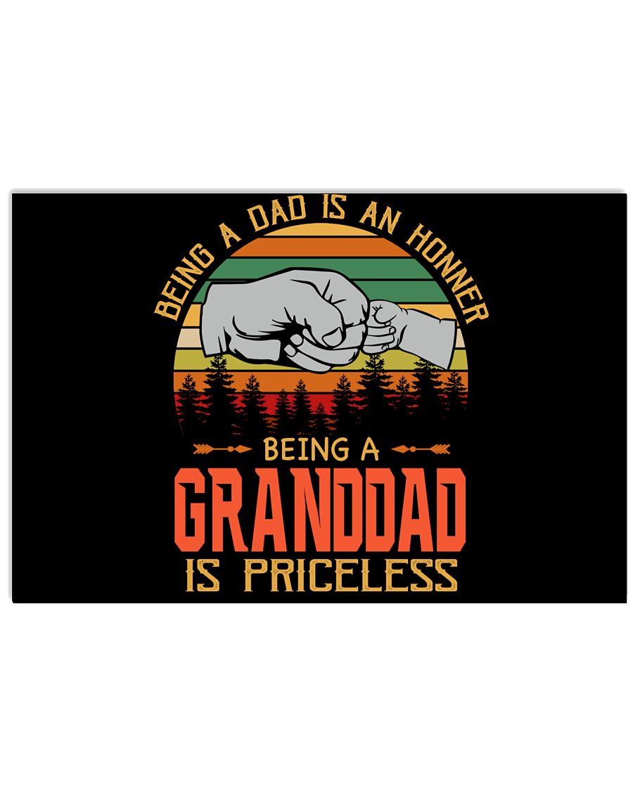 Being A Dad Is An Honner Being A Granddad Is Priceless Custom Design Horizontal Poster
