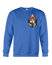 Load image into Gallery viewer, Basset Hound In Middle Pocket For Dog Lovers Sweatshirt
