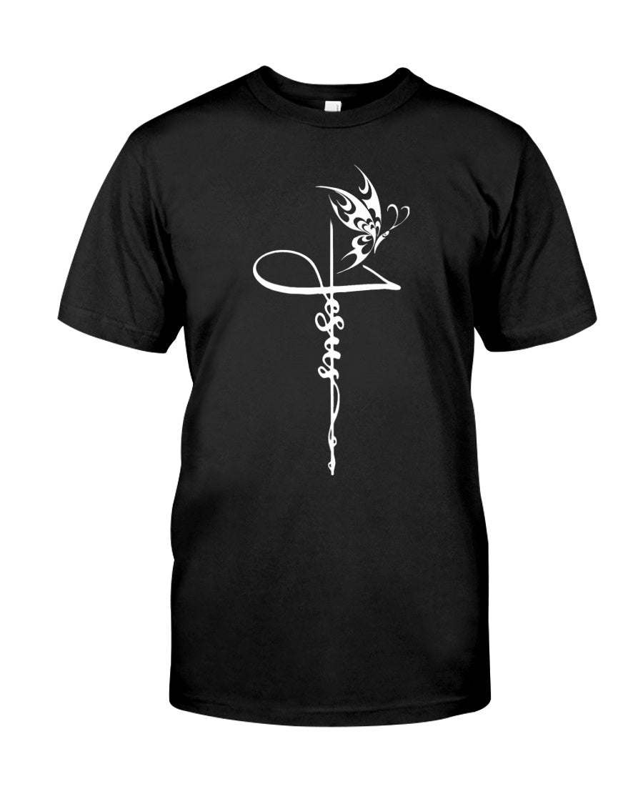 Butterfly Jesus Gifts Idea Guys Tee