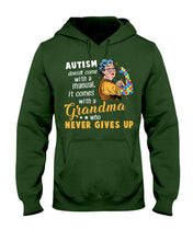 Load image into Gallery viewer, Autism Comes With A Grandma Who Never Gives Up Hoodie
