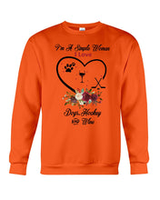 Load image into Gallery viewer, A Simple Woman Loves Dog Hockey And Wine Custom Design Sweatshirt
