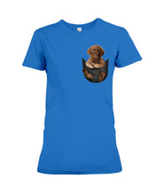 Load image into Gallery viewer, Chesapeake Bay Retriever In Pocket Personalized Name Gifts For Dog Lovers Ladies Tee
