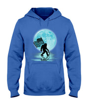 Load image into Gallery viewer, Bigfoot  Moon American Flag Custom Design For Bigfoot Lovers Hoodie
