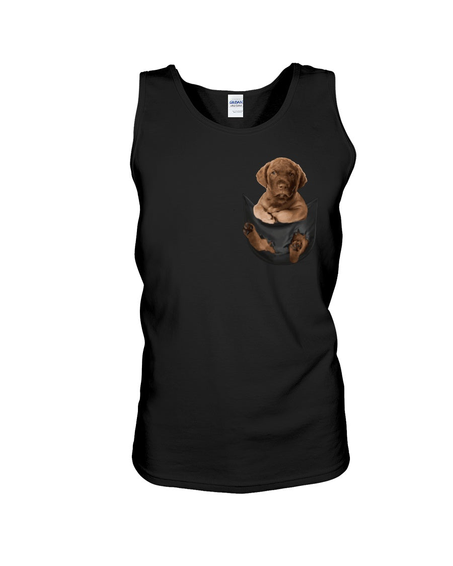Chesapeake Bay Retriever In Pocket Personalized Name Gifts For Dog Lovers Unisex Tank Top