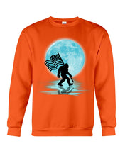 Load image into Gallery viewer, Bigfoot  Moon American Flag Custom Design For Bigfoot Lovers Sweatshirt
