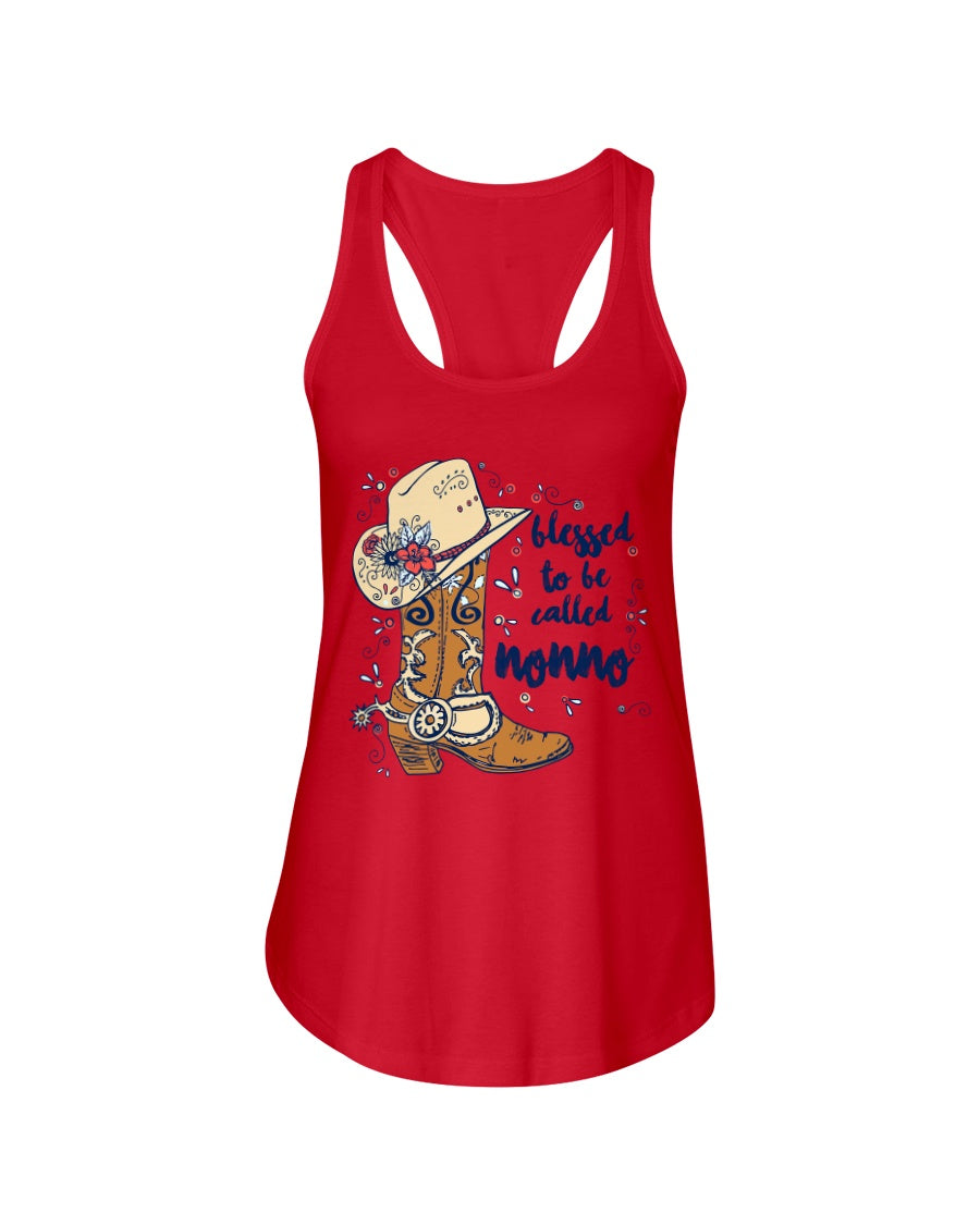 Blessed To Be Called Nonno Cowboy Custom Design Gifts Ladies Flowy Tank