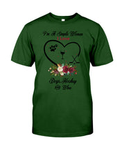 Load image into Gallery viewer, A Simple Woman Loves Dog Hockey And Wine Custom Design Guys Tee
