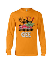 Load image into Gallery viewer, Blessed Gee Black And White Plaid Driving Car Custom Design Gifts Unisex Long Sleeve
