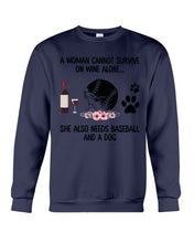 Load image into Gallery viewer, A Woman Cannot Survive On Wine Alone Gifts Sweatshirt
