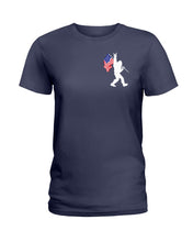 Load image into Gallery viewer, Bigfoot Flag Usa Two-Sided Custom Design Gift For Friends Ladies Tee
