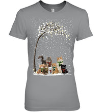 Load image into Gallery viewer, Cats Winter Tree Snowy Gifts Idea Ladies Tee
