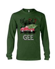 Load image into Gallery viewer, Blessed Gee Black And White Plaid Driving Car Custom Design Gifts Unisex Long Sleeve
