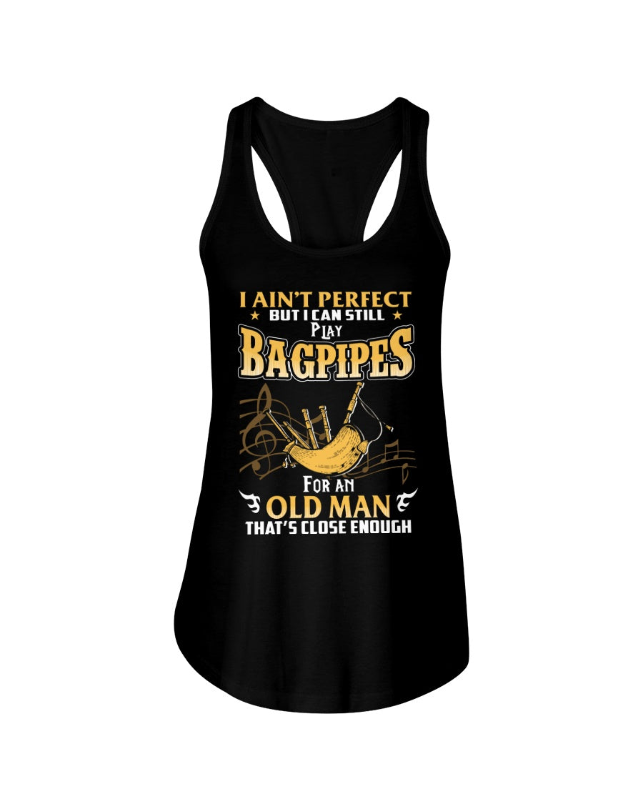 Bagpipes - Old Man Perfect Funny Gift For Birthday Ladies Flowy Tank