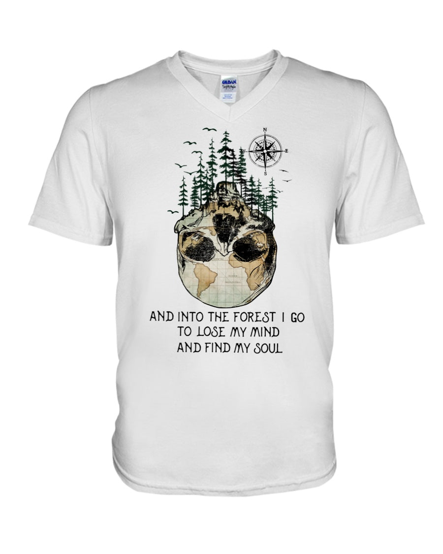 And Into The Forest I Go To Lose My Mind And Find My Soul Skull Guys V-Neck