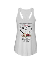 Load image into Gallery viewer, A Simple Woman Loves Dog Hockey And Wine Custom Design Ladies Flowy Tank
