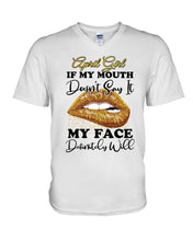 Load image into Gallery viewer, April Girl If My Mouth Doesn&#39;t Say It My Face Definitely Will Custom Design Guys V-Neck
