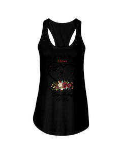 A Simple Woman Loves Dog Hockey And Wine Custom Design Ladies Flowy Tank