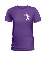 Load image into Gallery viewer, Bigfoot Flag Usa Two-Sided Custom Design Gift For Friends Ladies Tee
