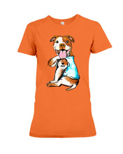 Load image into Gallery viewer, Bull I Love Mom Custom Design Gifts For Dog Lovers Ladies Tee
