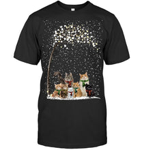 Load image into Gallery viewer, Cats Winter Tree Snowy Gifts Idea Guys Tee
