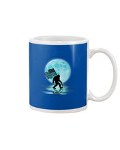 Load image into Gallery viewer, Bigfoot  Moon American Flag Custom Design For Bigfoot Lovers Mug
