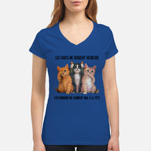 Load image into Gallery viewer, Cat Make Me Happy Gift For Cat Lovers Ladies V-Neck
