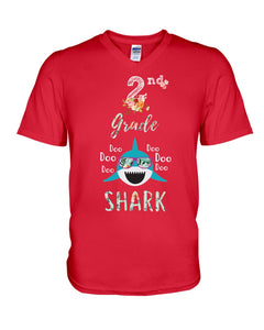 2Nd Grade Doo Doo Shark Anniversary Gift Guys V-Neck