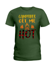 Load image into Gallery viewer, Campfires Get Me Hot Gifts For Camping Lovers Ladies Tee
