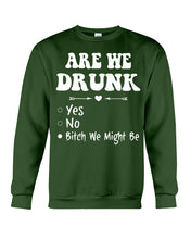 Load image into Gallery viewer, Are We Drunk Bitch We Might Funny Gift For Summer Holiday Sweatshirt
