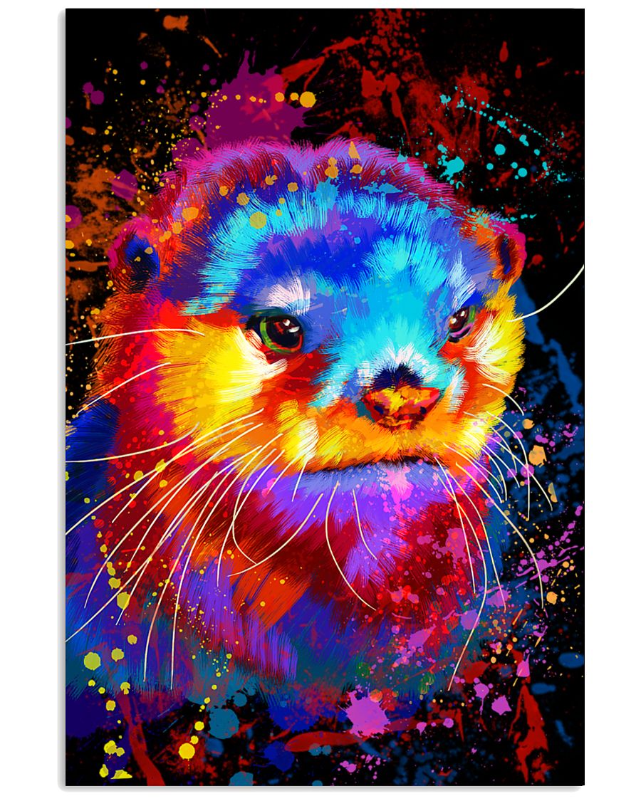 Colorful Sea Otter Custom Design For Animal Lovers Vertical Poster