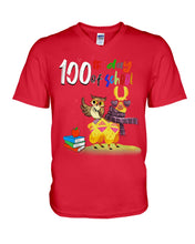 Load image into Gallery viewer, 100Th Day Of School Funny Llama  And Owl Gifts For Students Guys V-Neck
